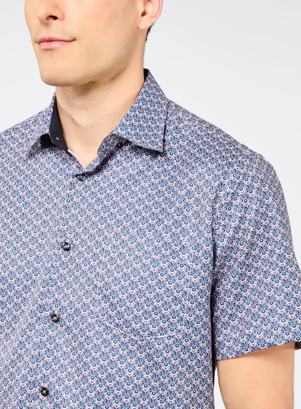 Tulip Print Short Sleeve Shirt