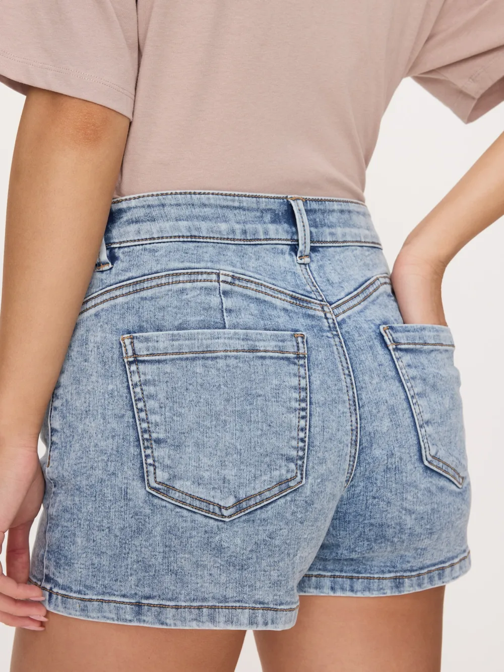 White Daily Denim Short