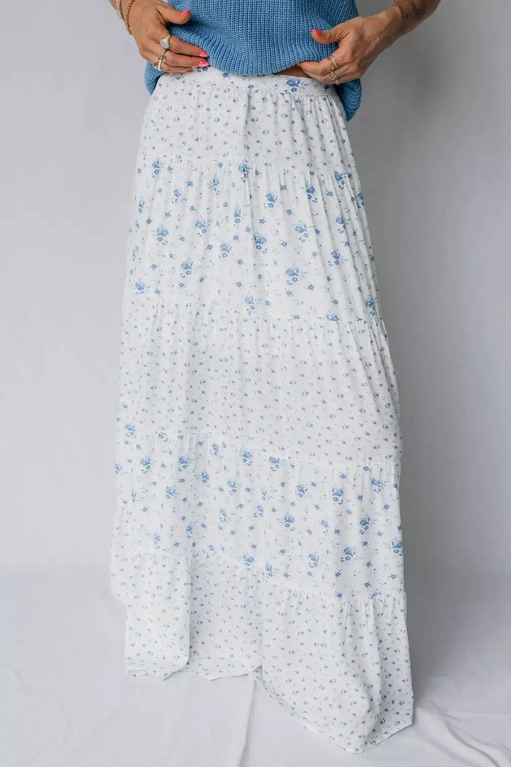 Floral High Waist Maxi Skirt