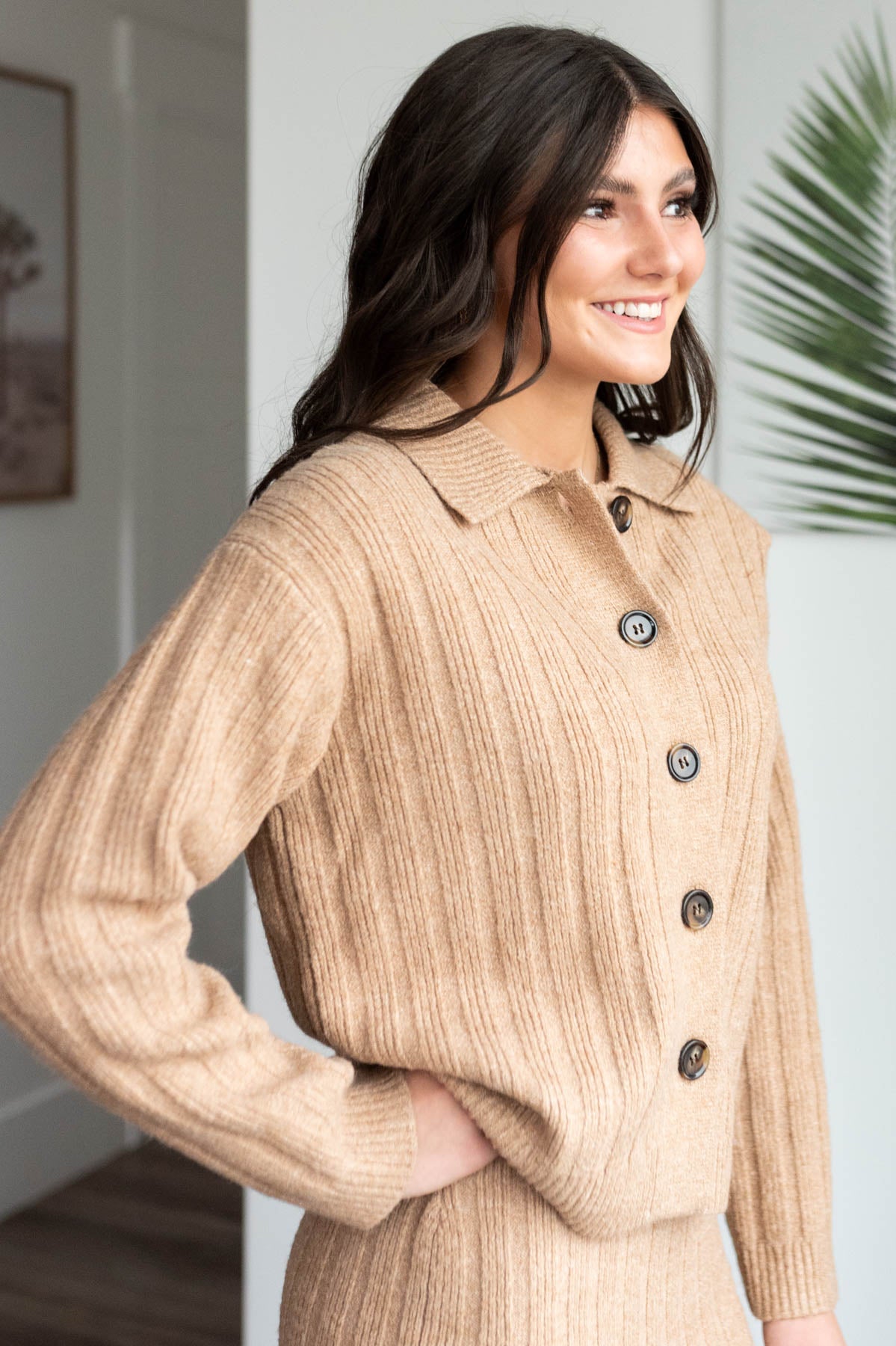 Kay Camel Ribbed Sweater