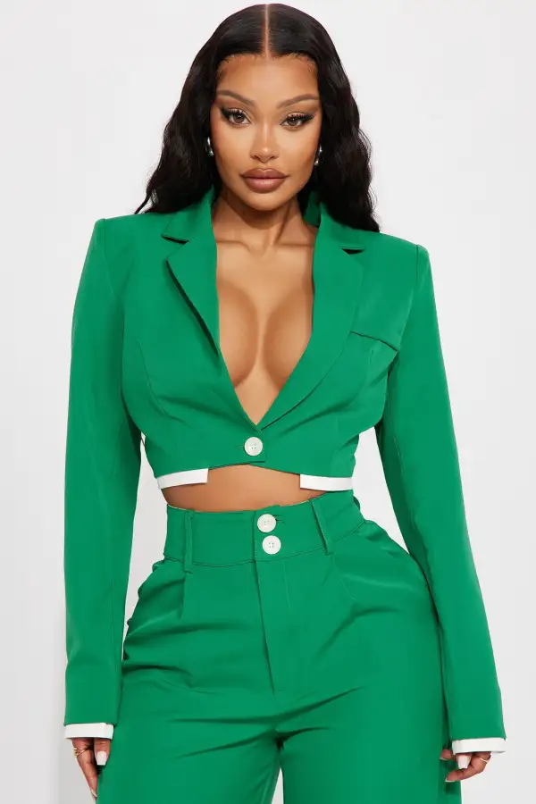 Fashionably Late Pant Set - Green