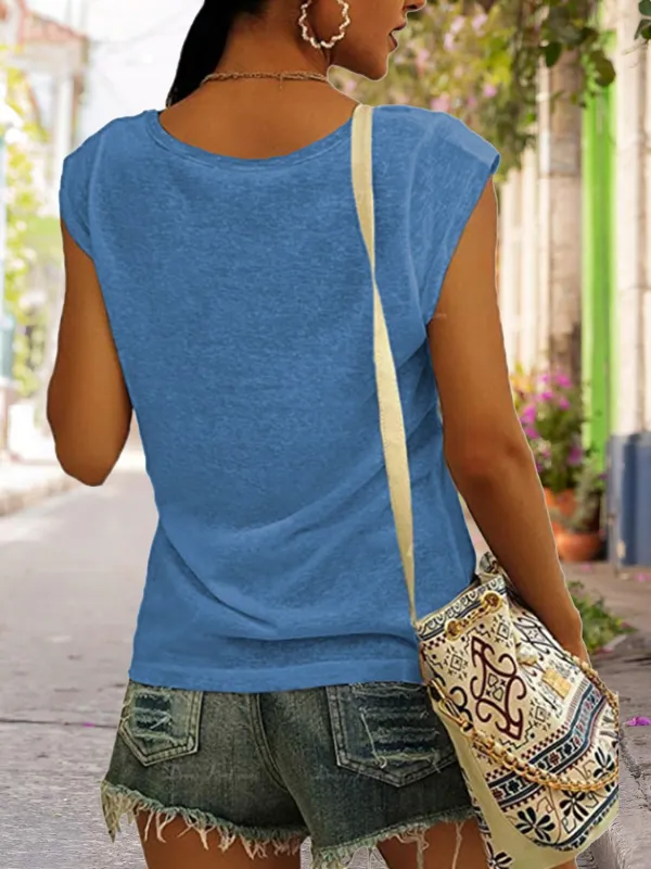 Full Size Heart Graphic V-Neck Tank Top