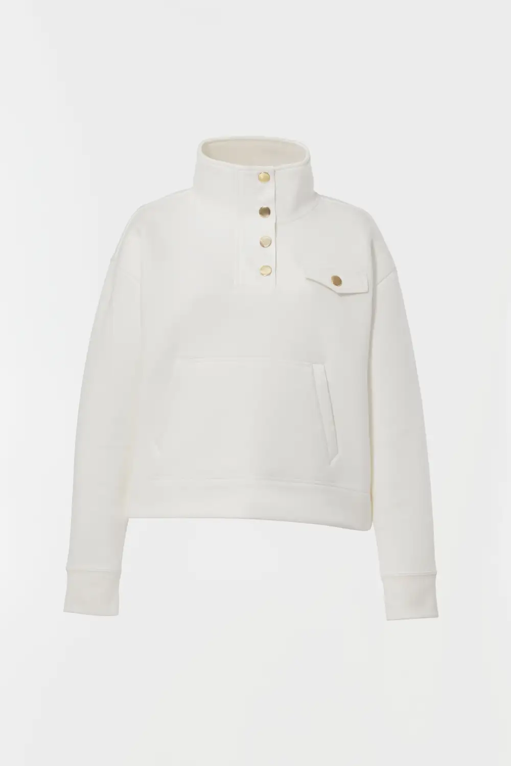 White Snap Neck Bailey Pullover