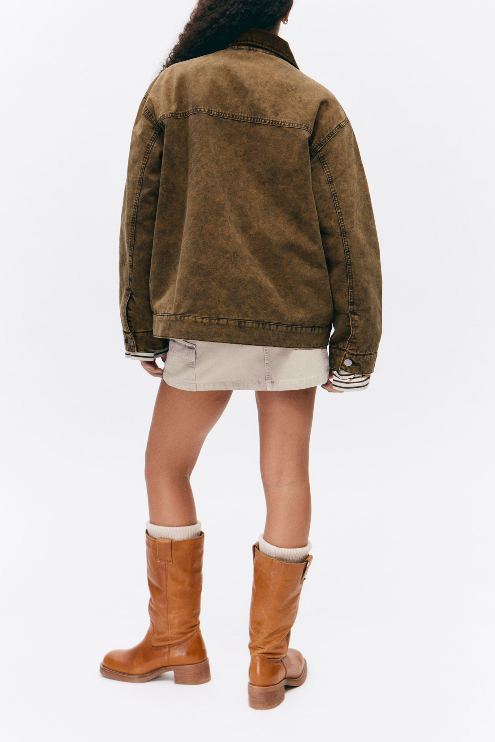 Zip Up Drop Shoulder Jacket