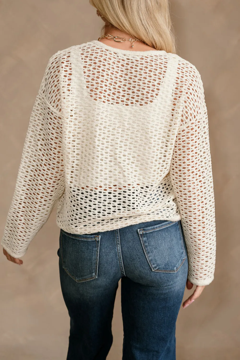 Hollow Long Sleeve Cardigan