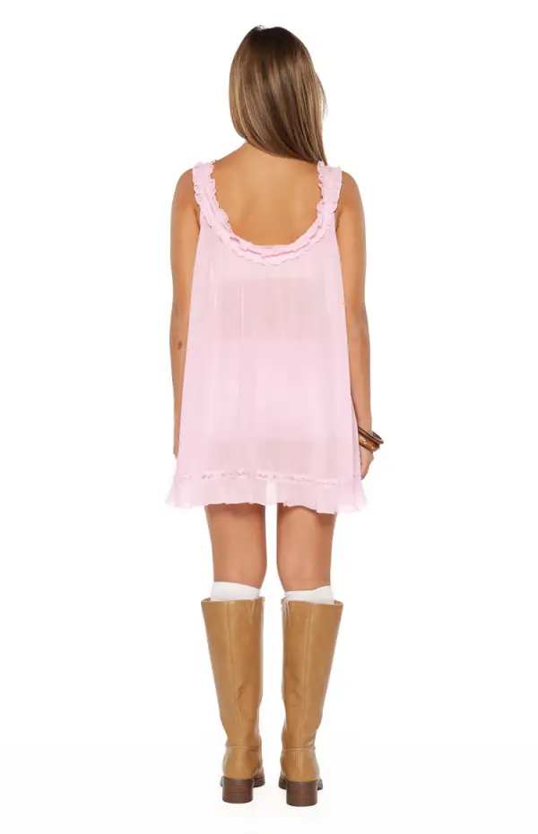 V Neck Frill Frills Mini Dress