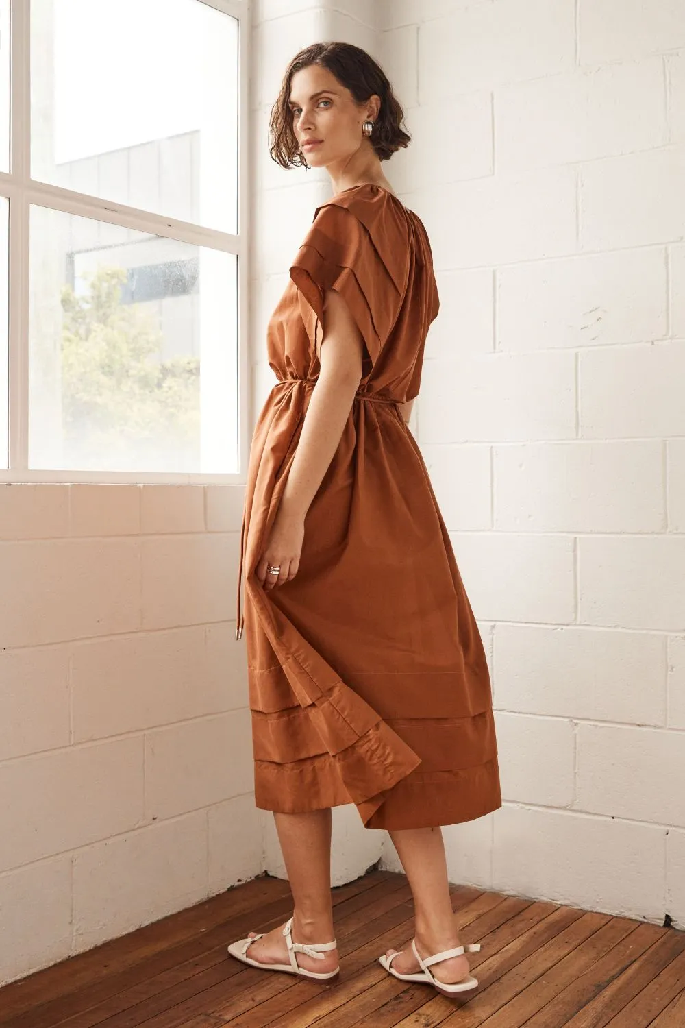 portray dress - toffee