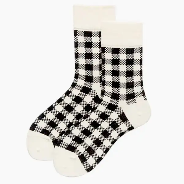 Grid Pattern Socks