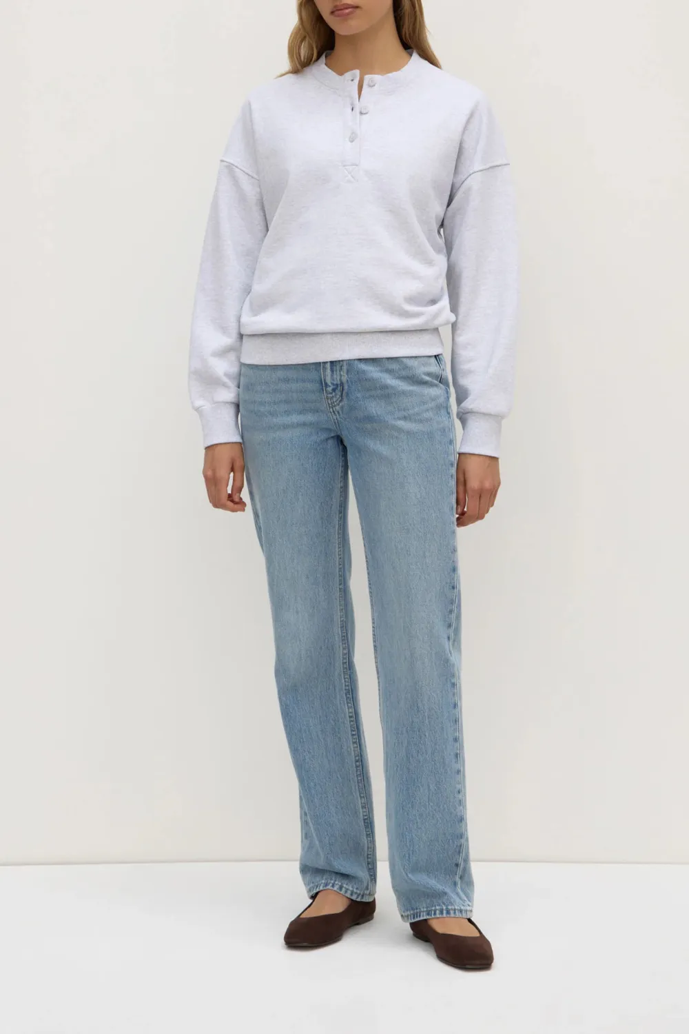 Front Button Style Round Neck T-Shirt