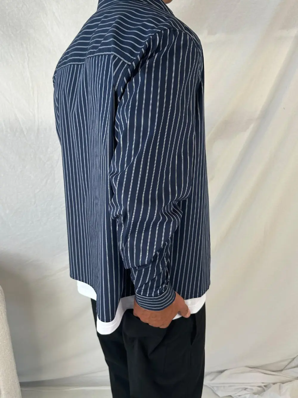 Casual Versatile And Comfortable Navy Shirt