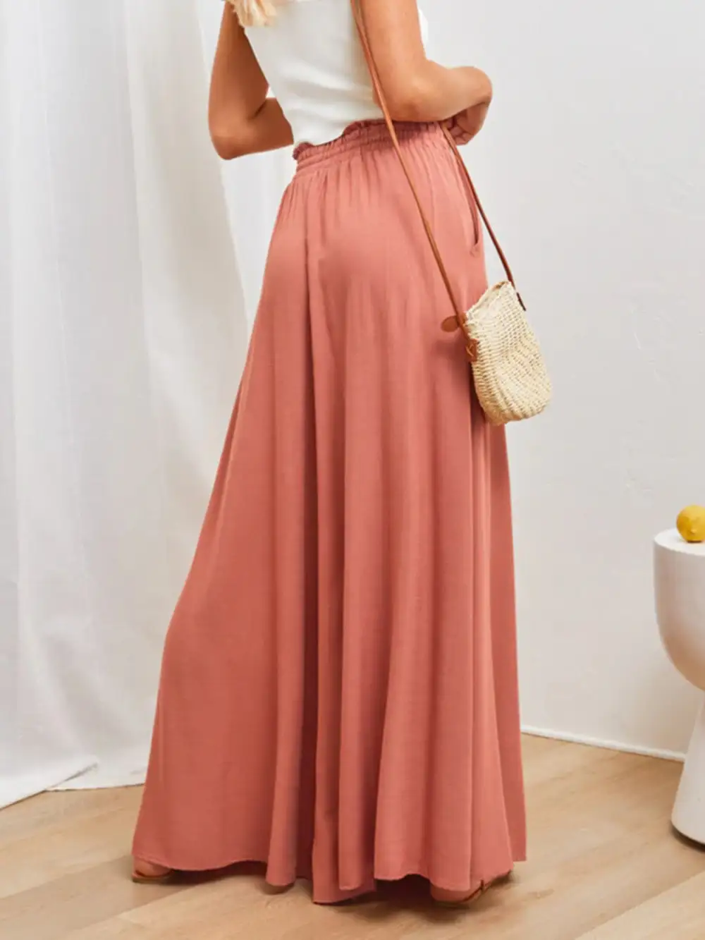 Easy Fit High Waist Wide Leg Pants