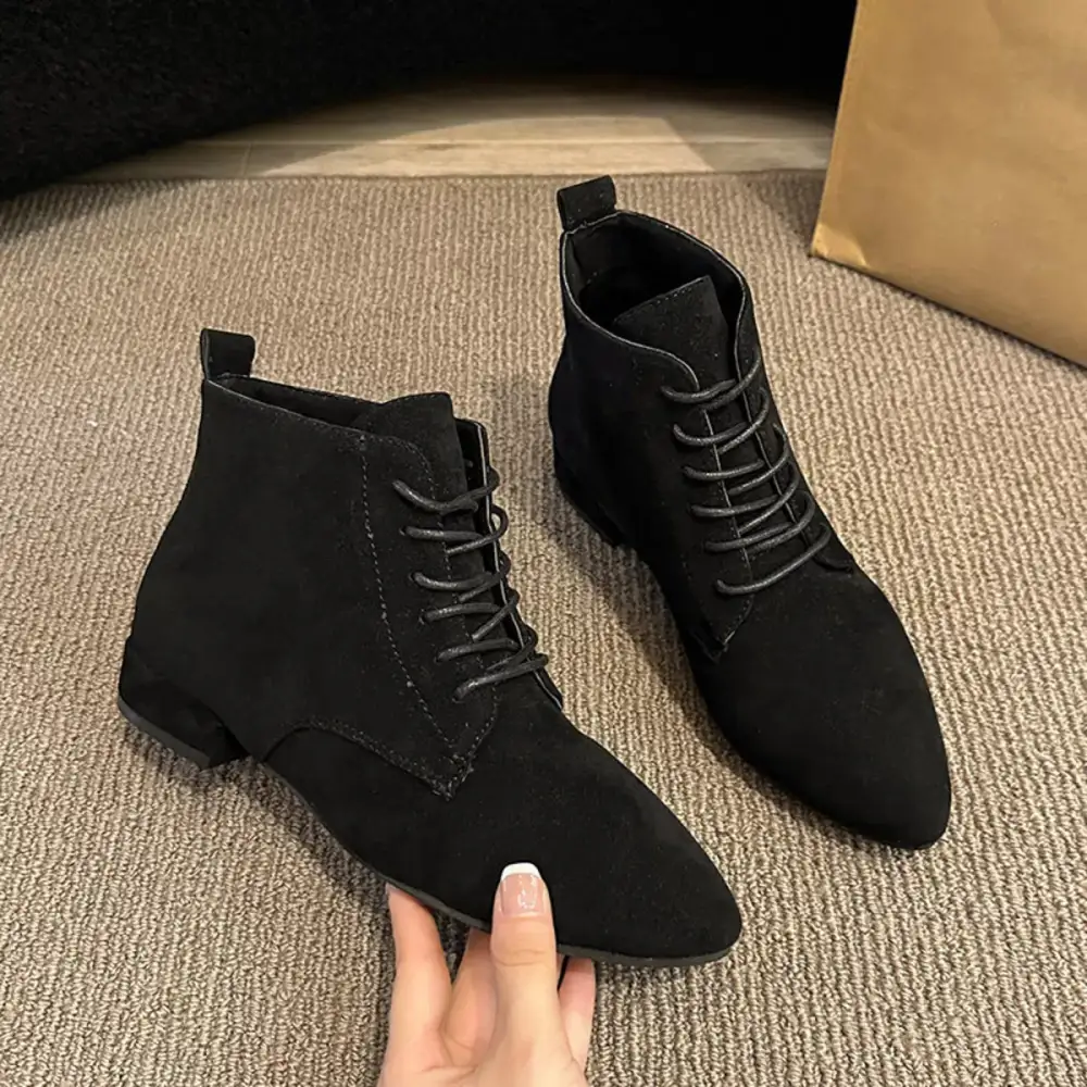 Refined Pointed Toe Block Heel Boots