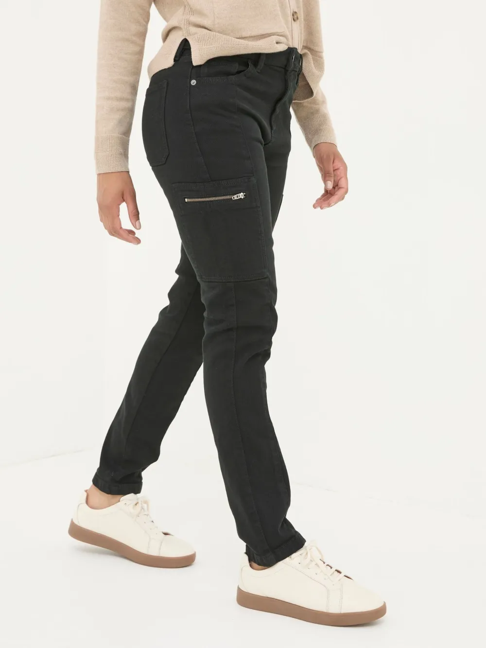 Malvern Black Cargo Trousers