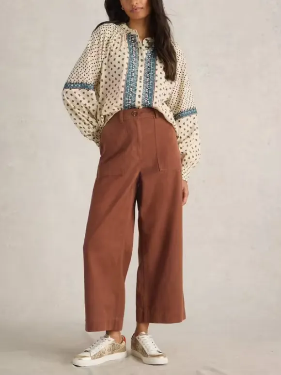 Wide Leg Cropped Trouser