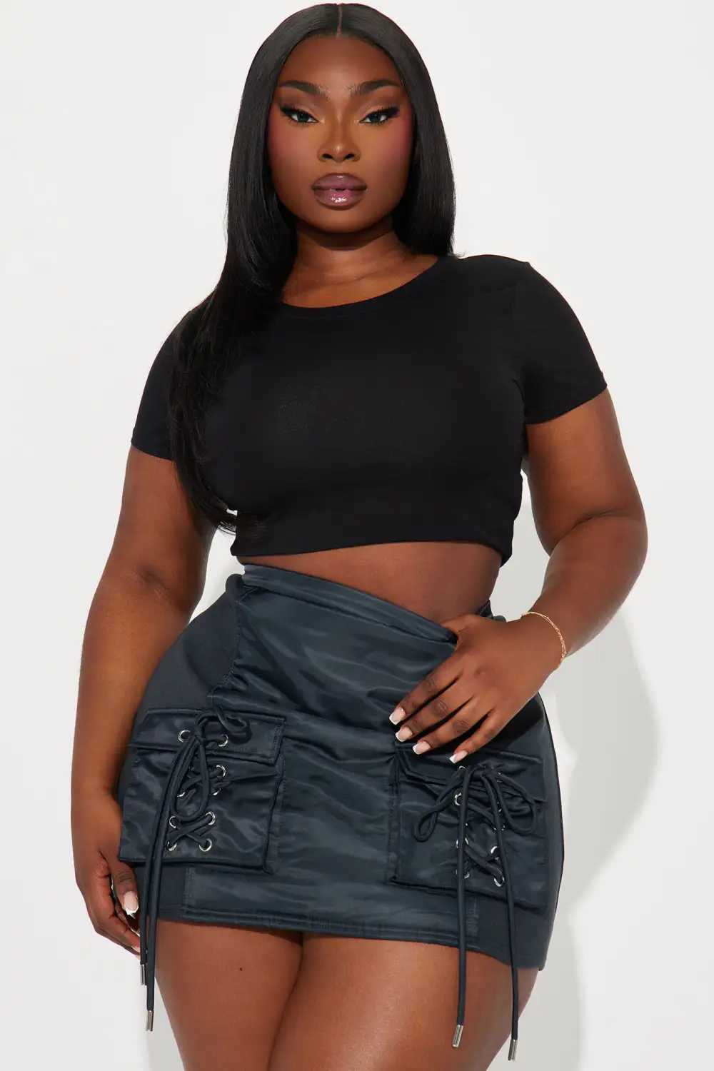 Roxxy Puffer Skirt Set - Charcoal