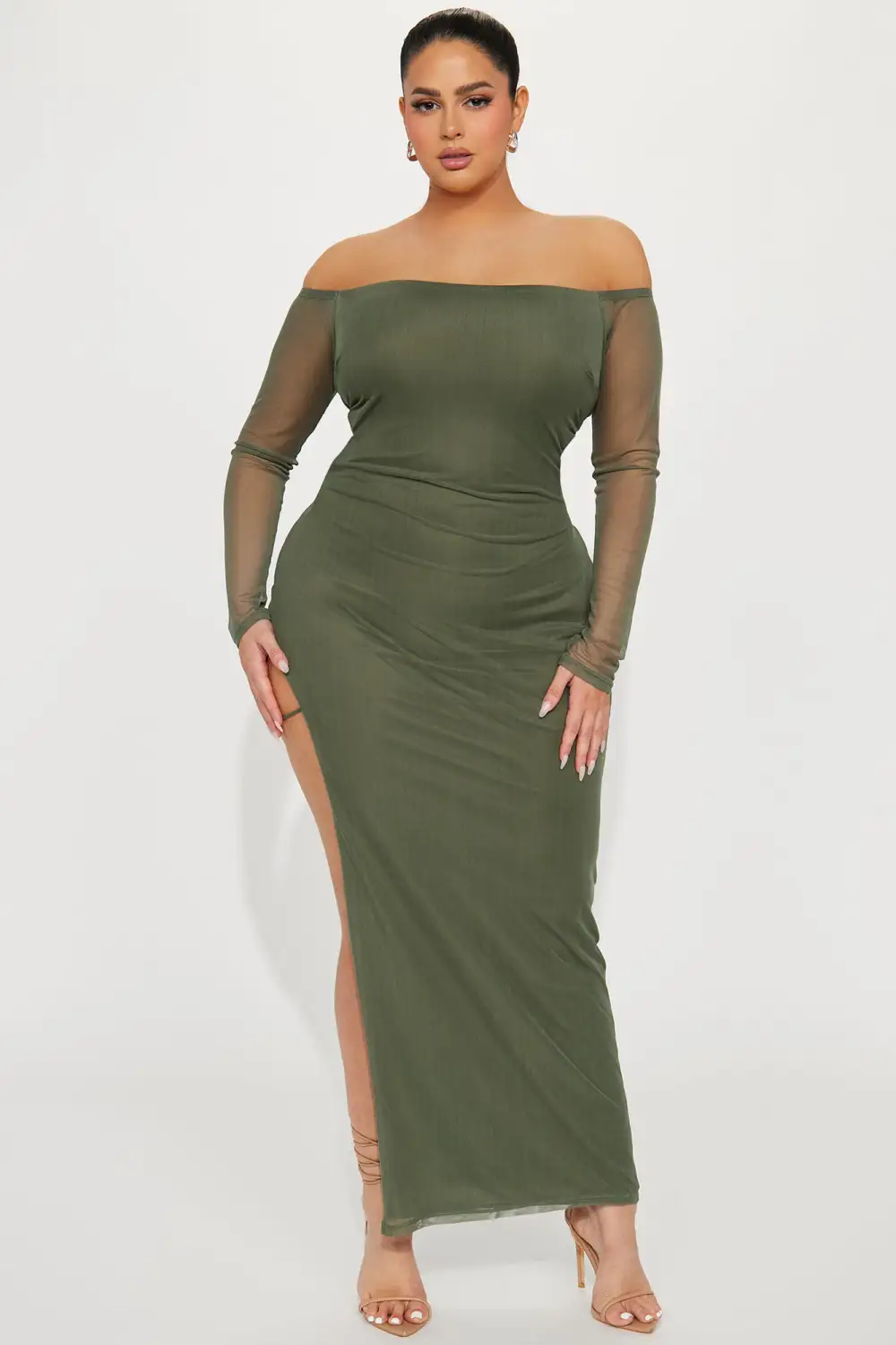 Easy Breezy Mesh Maxi Dress - Olive