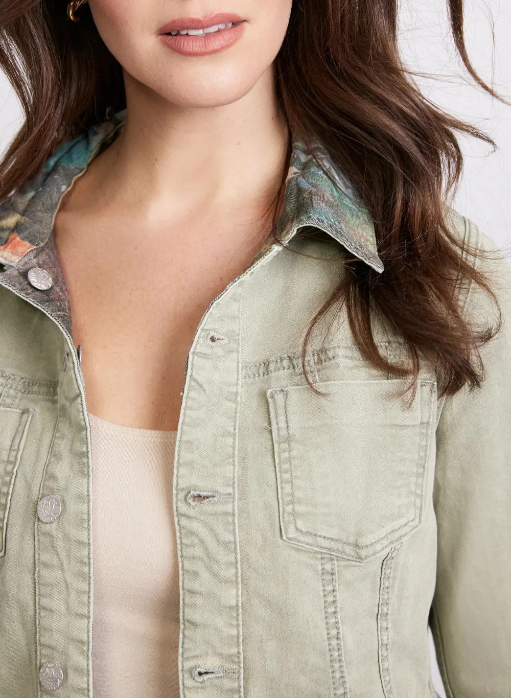 Retro Print Denim Jacket