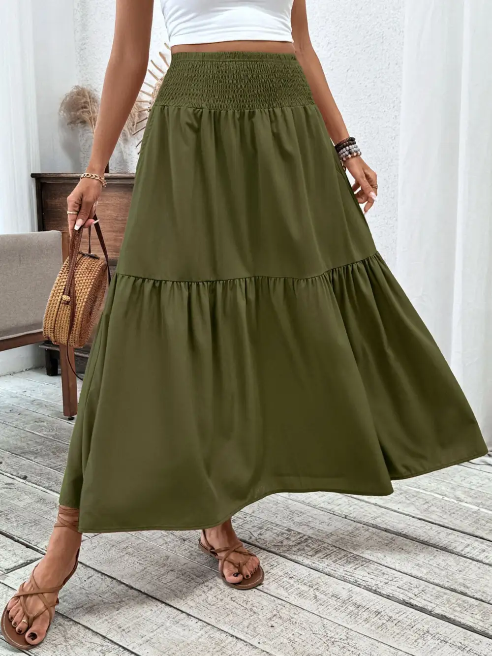 Tiered Smocked Skirt