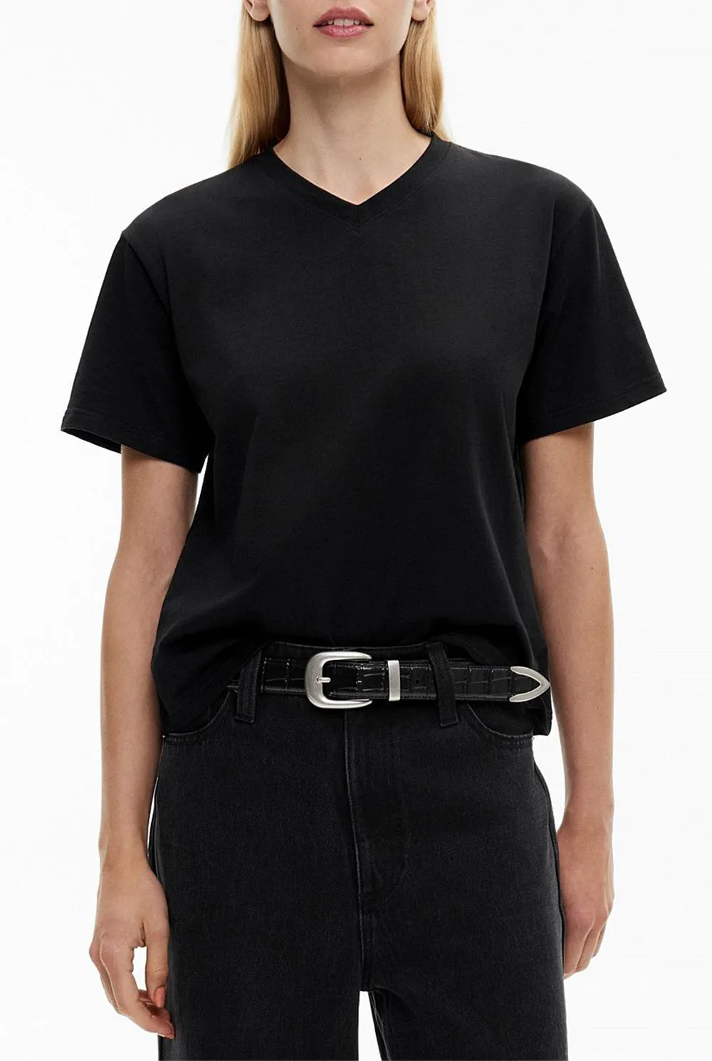 Ladies' V-Neck T-Shirt With Straight Shoulders