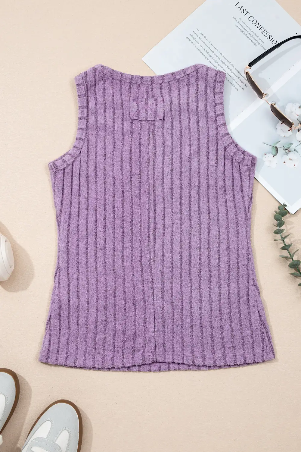 Layered Slim Ribbed Mineral Wash Tank Top