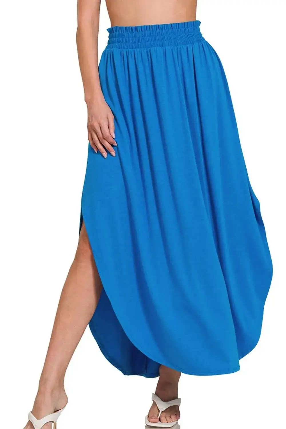 Smocked Pocket Maxi Skirt