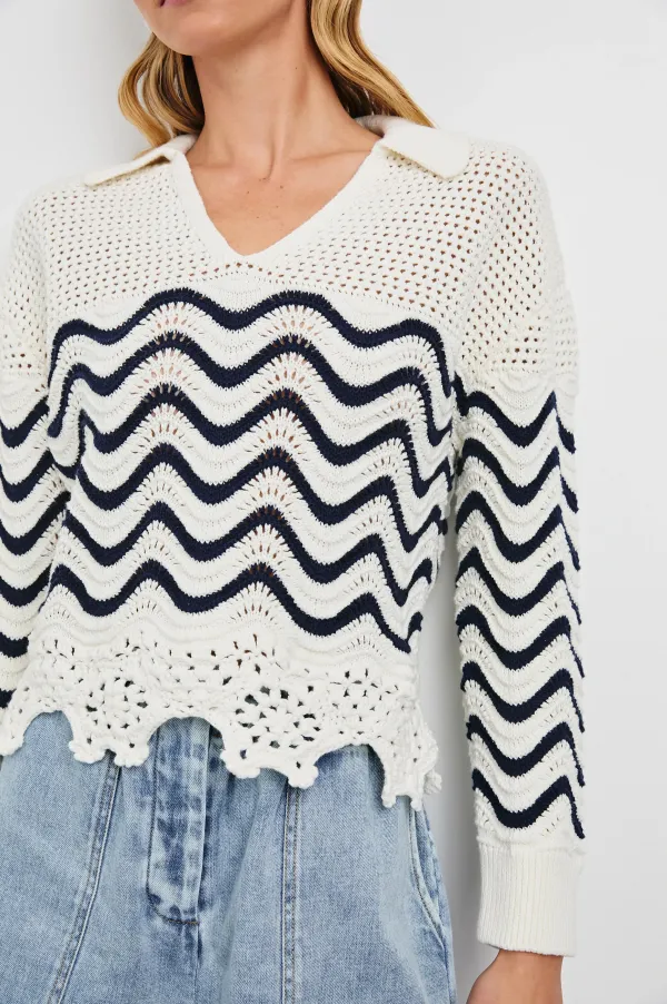 Wave Pattern Ladies' Casual Sweater