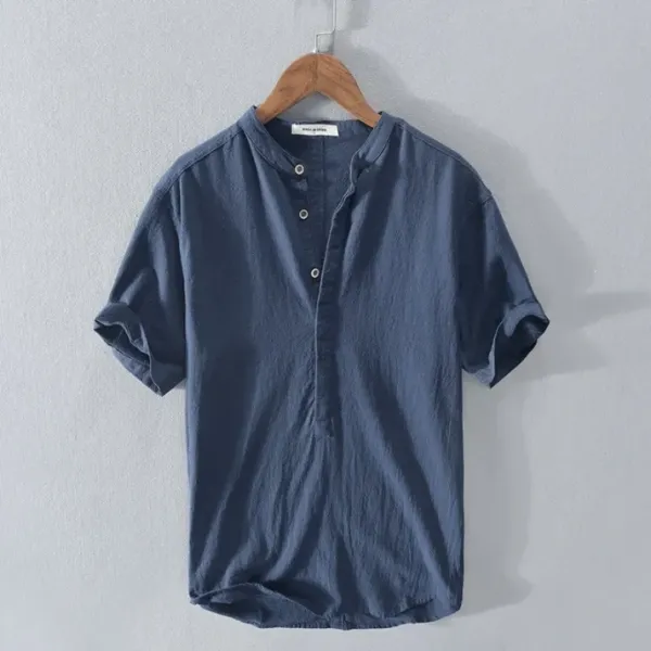 Men's New Linen Casual Short Sleeve Shirt