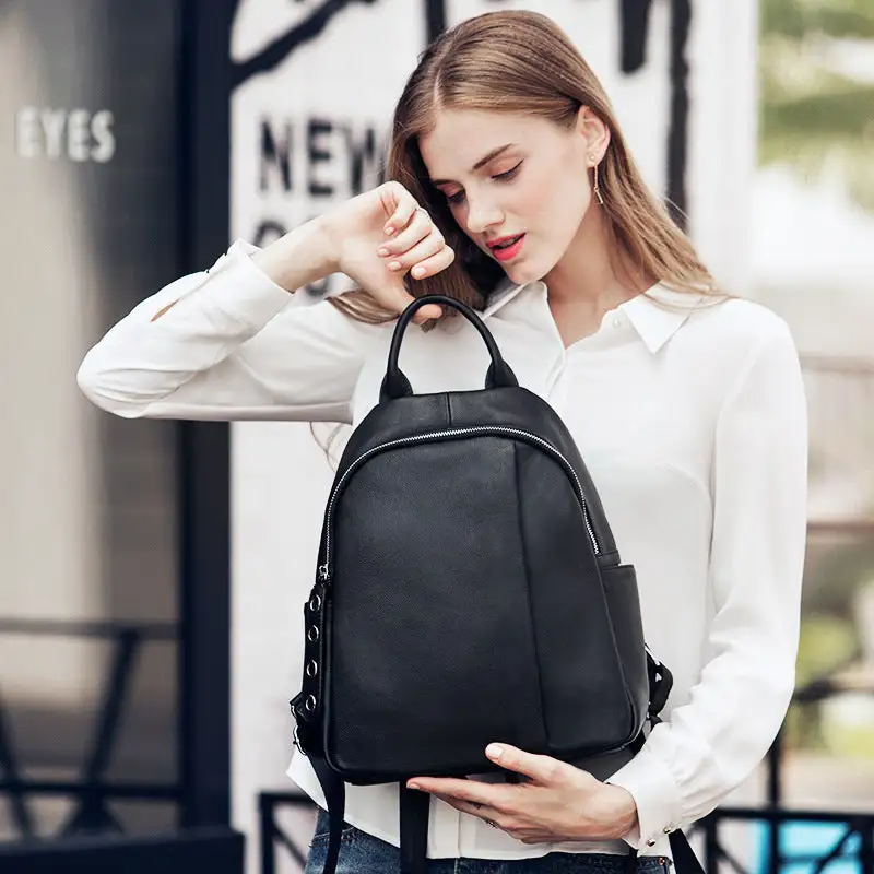 Genuine Leather Backpack for Women – Durable Cowhide Travel Bag 2025 Trend
