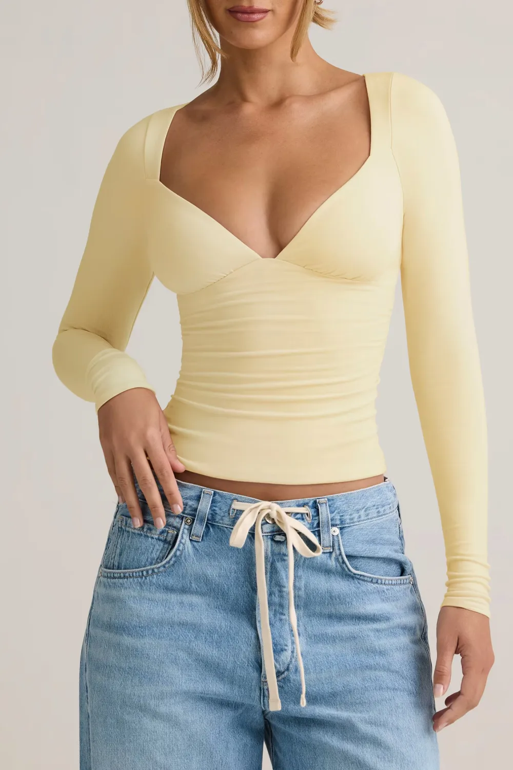 Creative V-neck Fashion Ruffle Long Sleeve Top