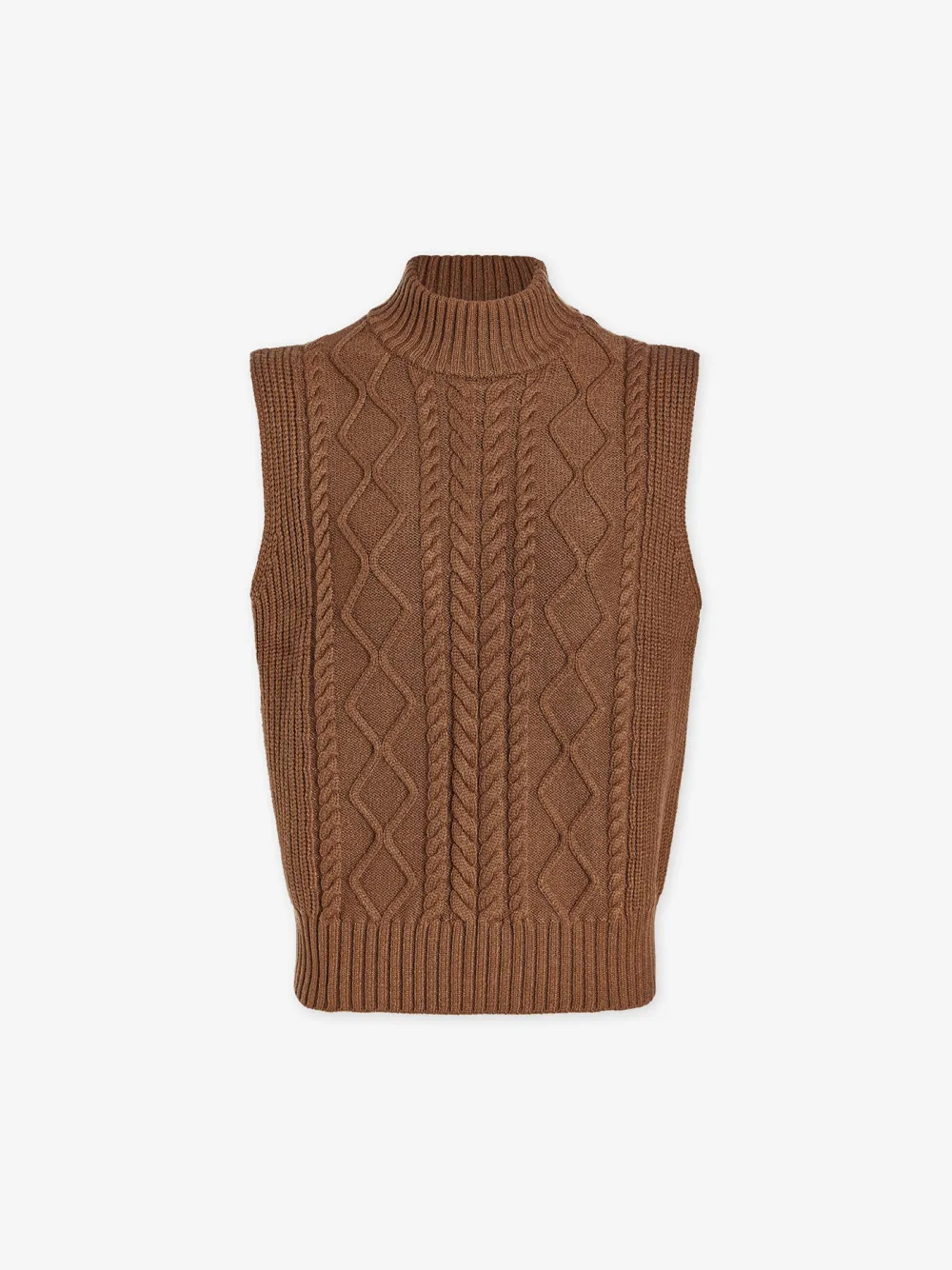 Argyle Pattern Roll Neck Vest