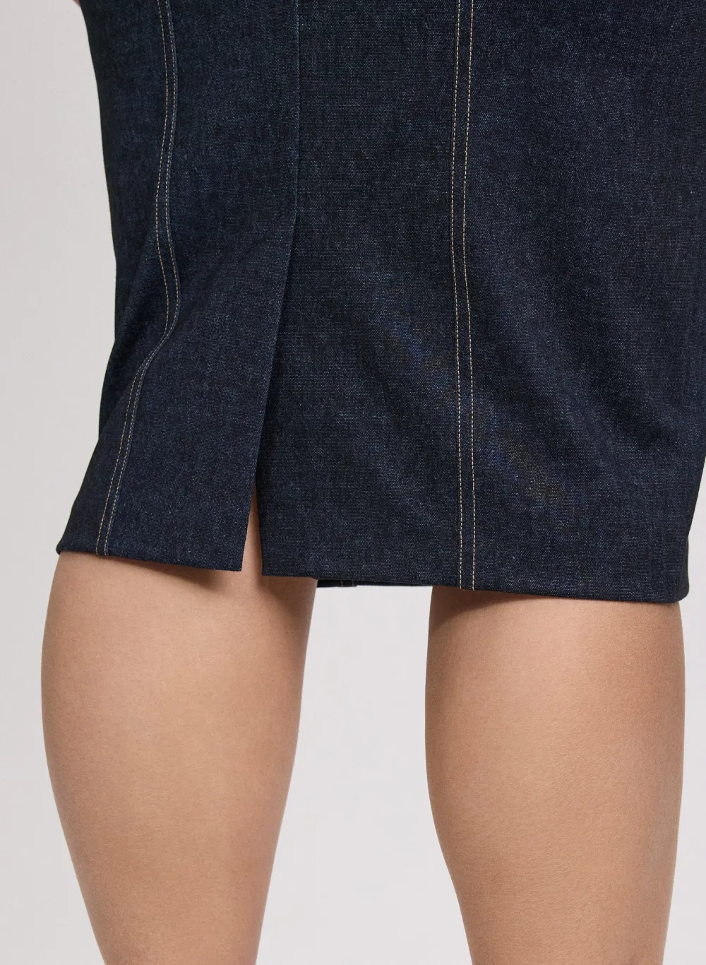 Striped Denim A-Line Skirt