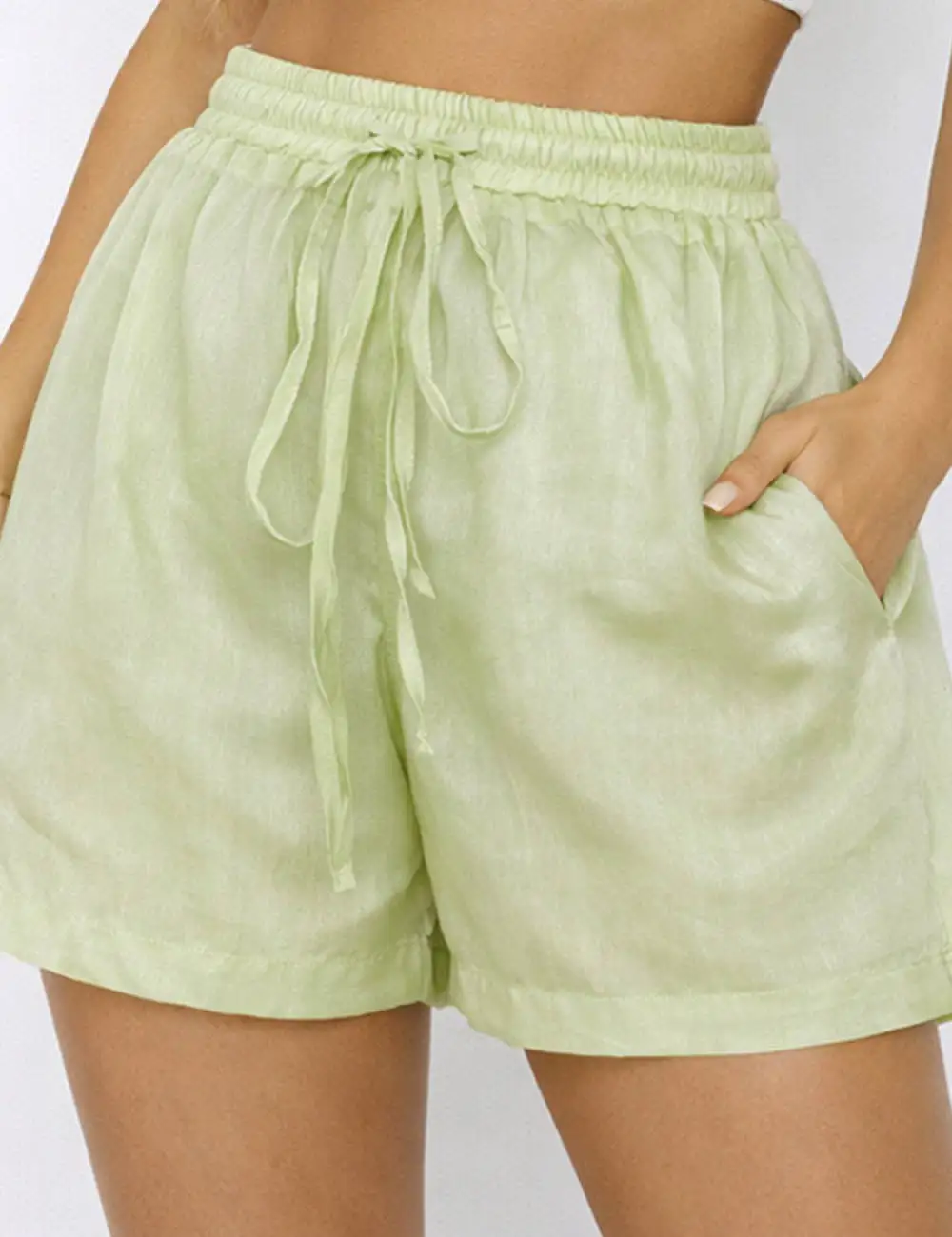 Drawstring Wide Leg Casual Shorts