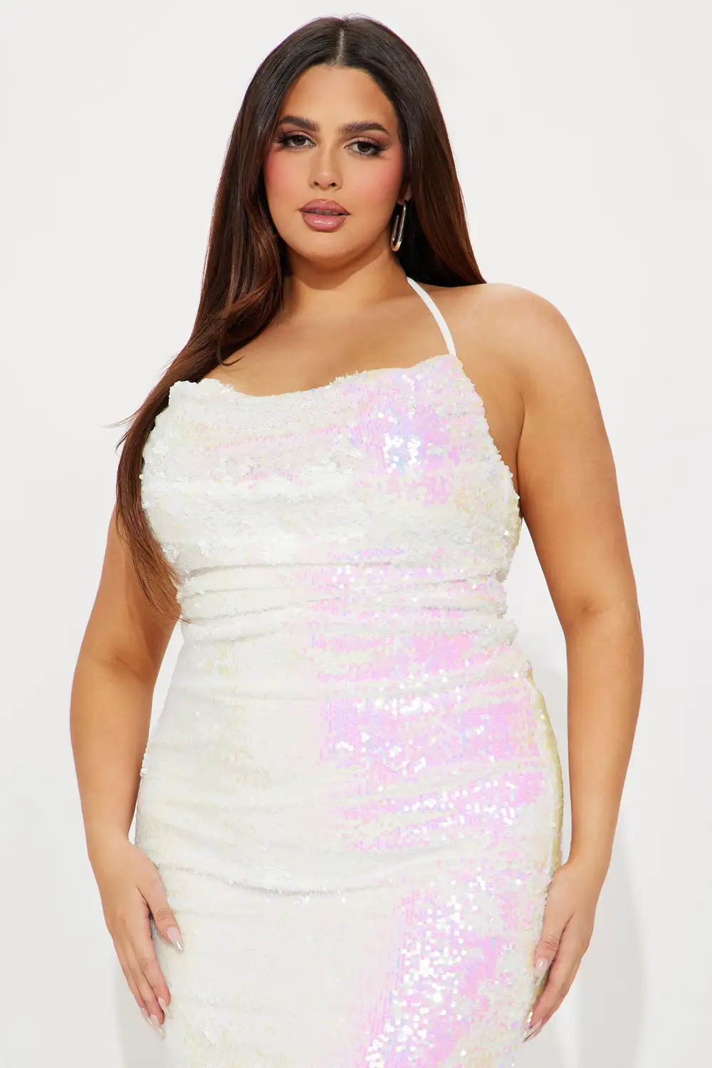 Truth Be Told Sequin Midi Dress - White