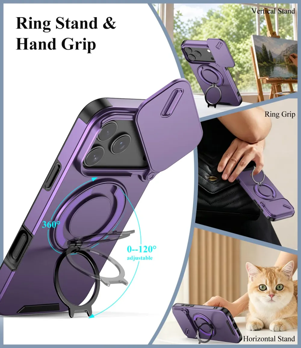 For iPhone 18 Pro Max LINK Phone Case Apple 15 Pro Sliding Window Stand Shockproof Protective Cover