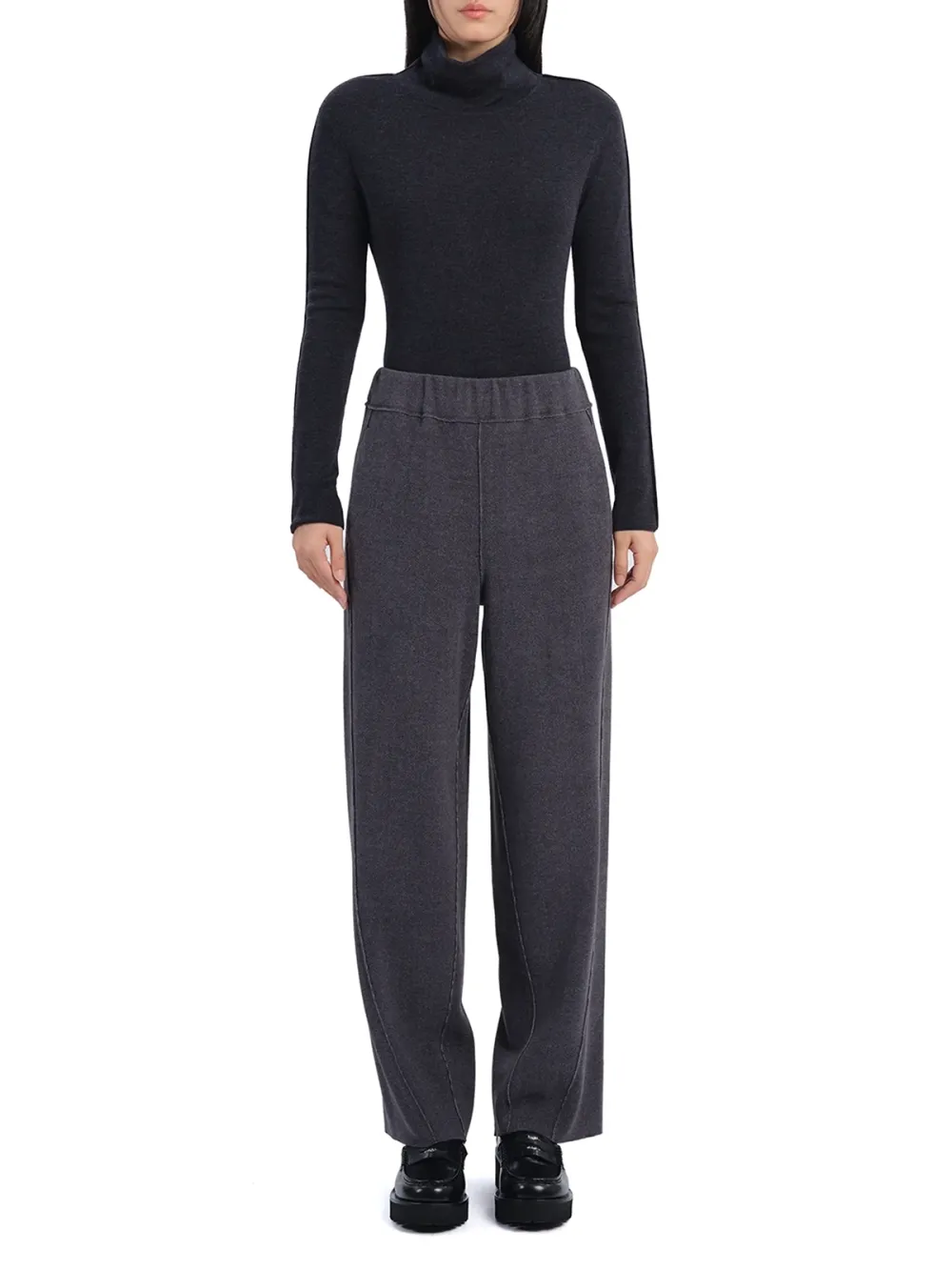 Basic Solid Turtle Neck Knit Top