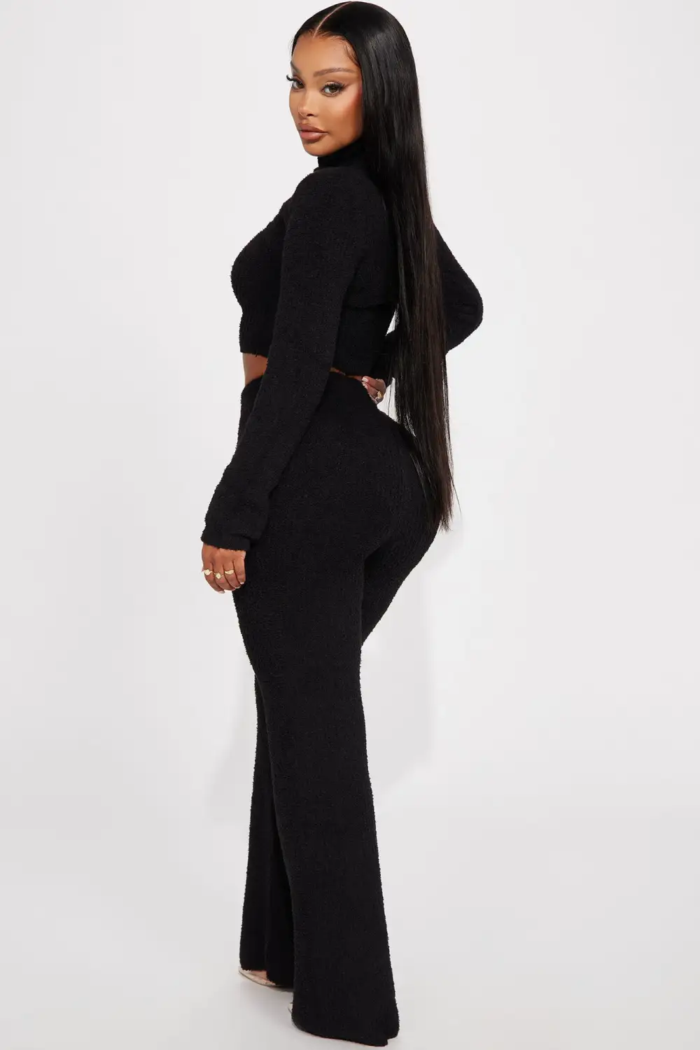 Feeling Cozy 3 Piece Pant Set - Black