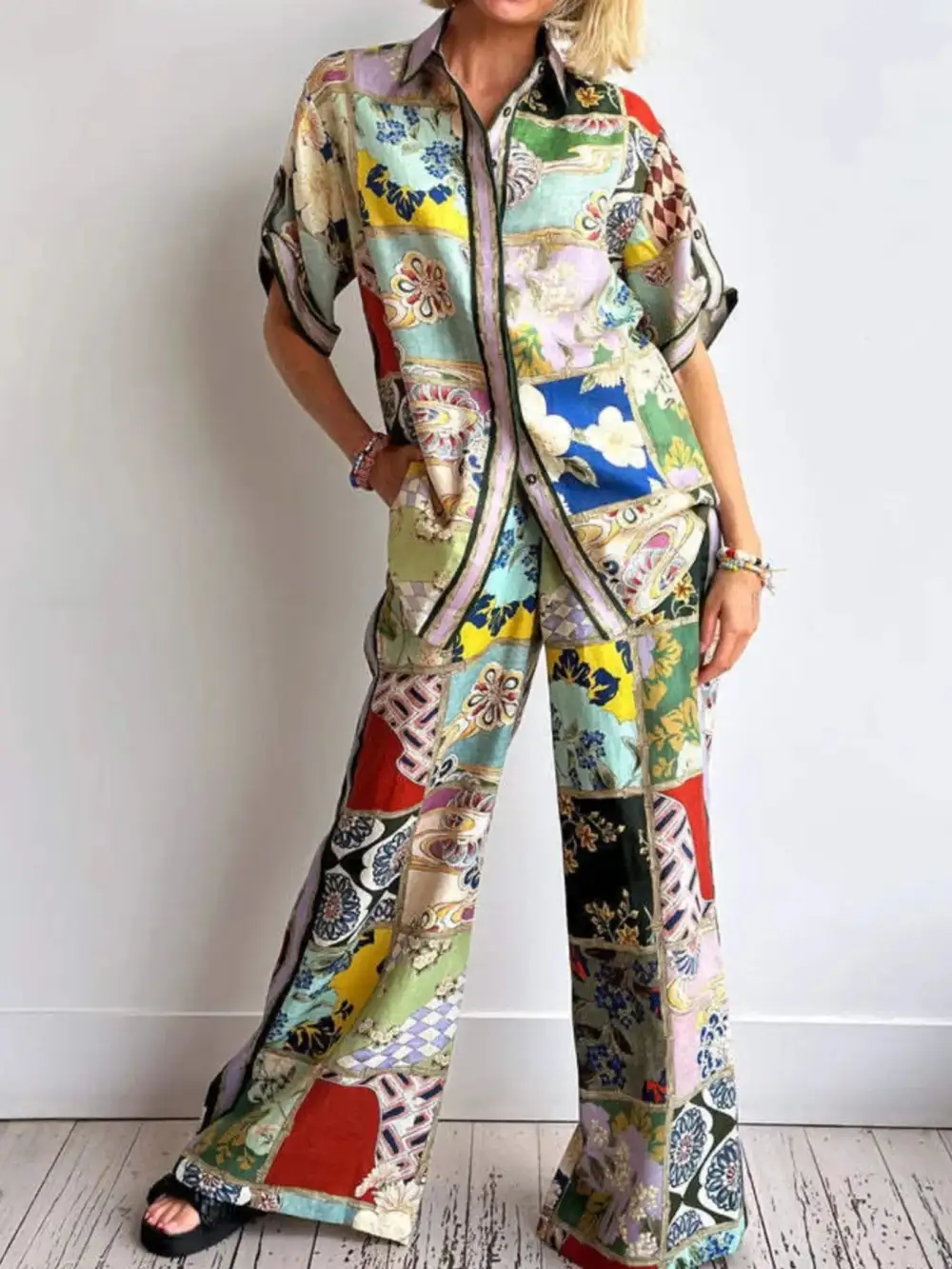 Everyday Button Front Printed Set