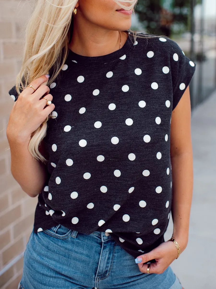 Round Dot Knitted T-shirt