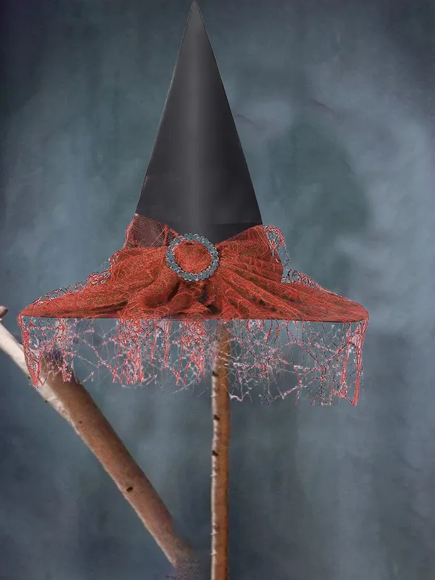 Halloween Lace Mesh Decoration Props Witch Hat