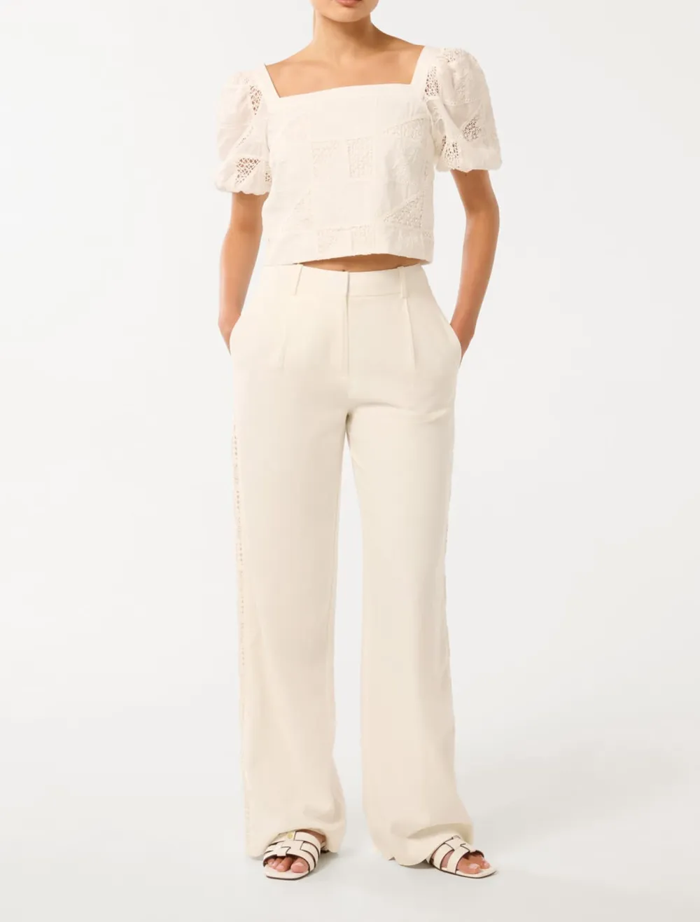 Crochet Wide-Leg Pants