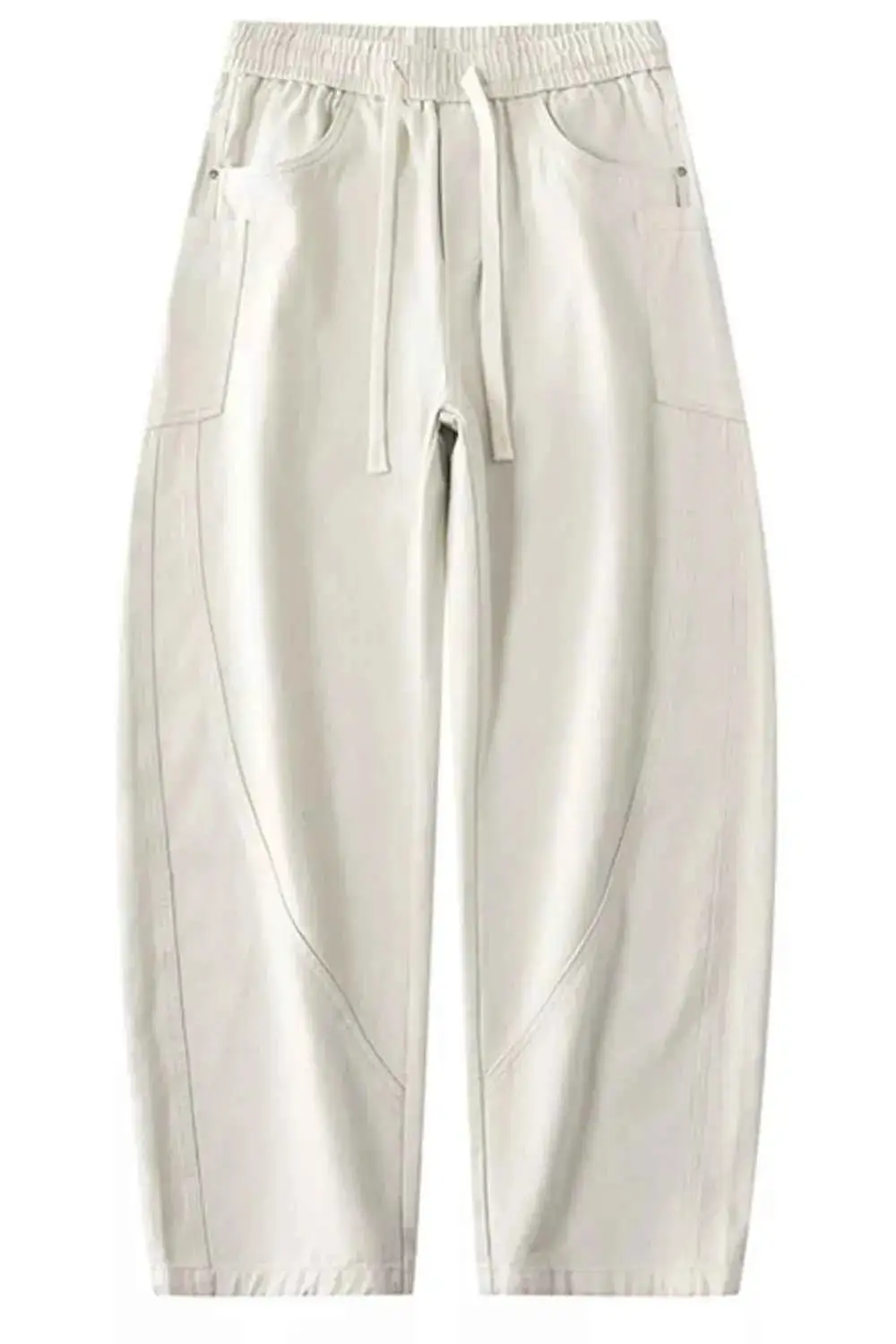 Loose Fit Drawstring Waist Jeans