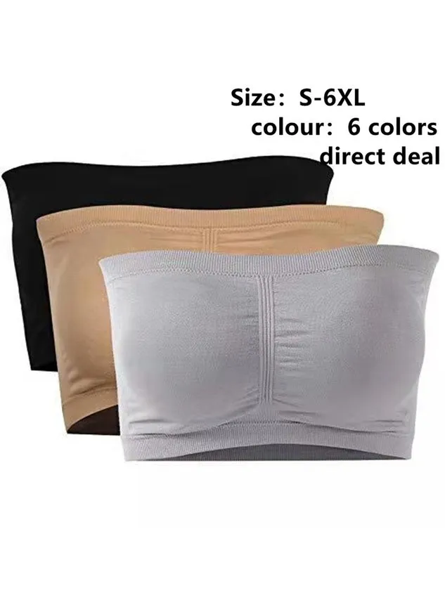 Women's Strapless Double Layer Extended Breast Wrap High Elastic Invisible Underwear