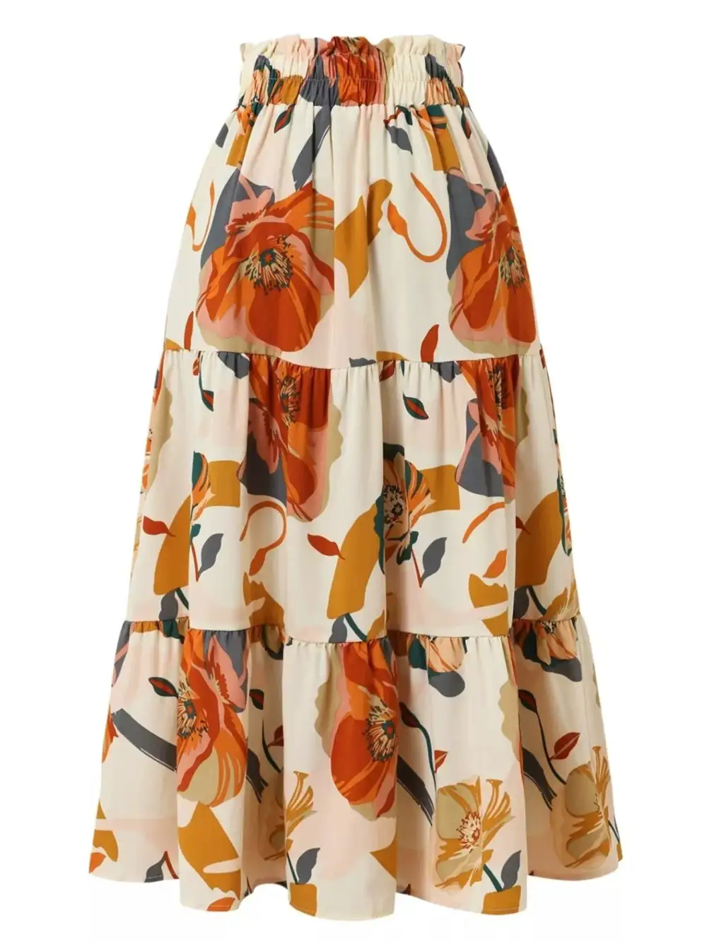 Easygoing Tiered Floral Skirt