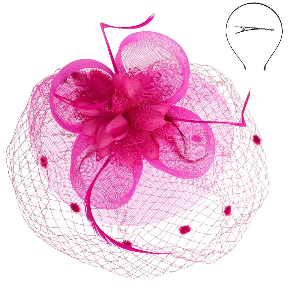 Floral Feather Fascinator Hat