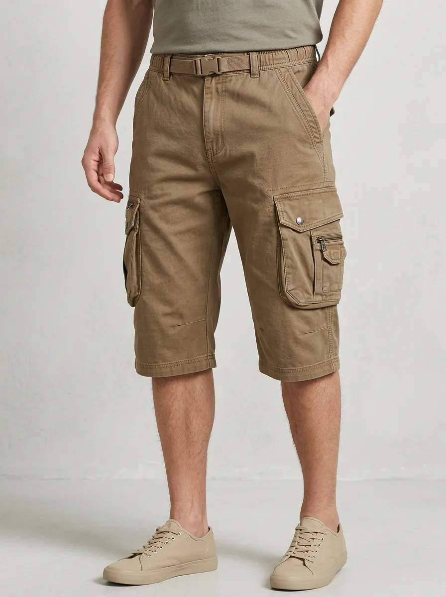 Men's Comfort Fit Utility Shorts with Multi Pocket Details