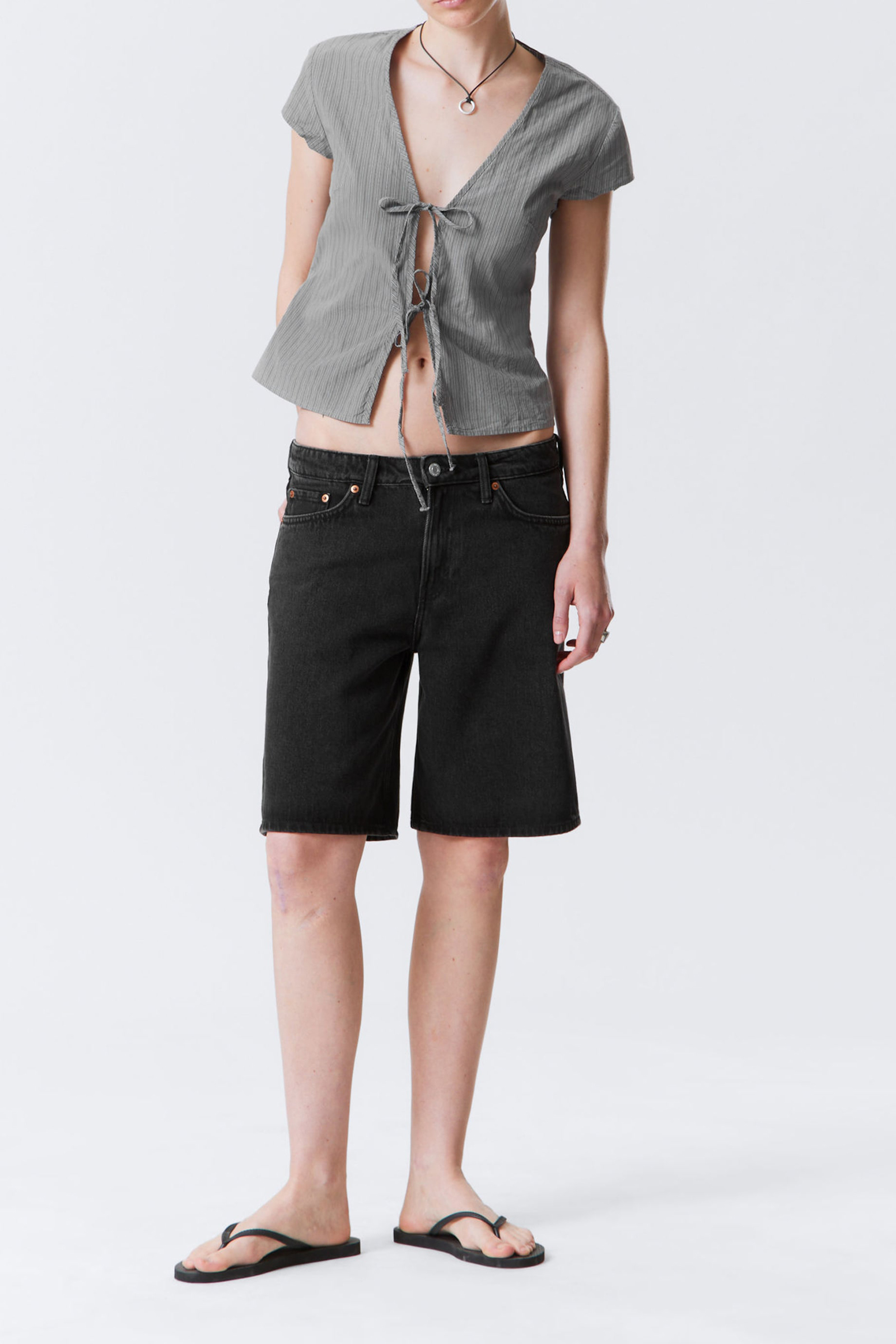 Tie Front Cap Sleeve Blouse
