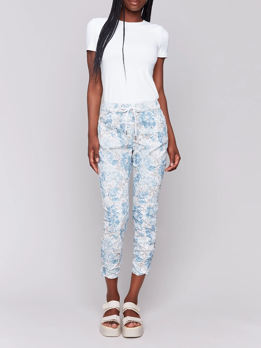 Slim Elastic Waist Casual Trousers