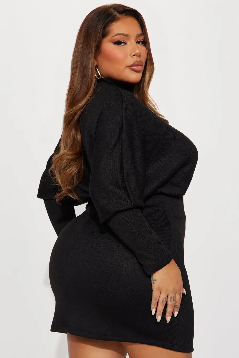 Demi Sweater Mini Dress - Black