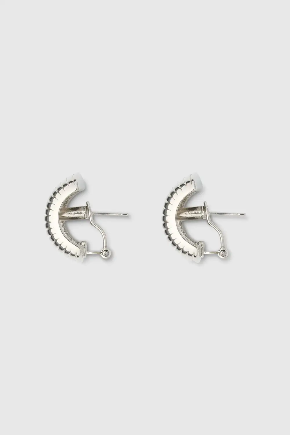 Geometric Silver Clip Earrings