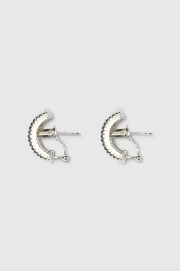 Geometric Silver Clip Earrings